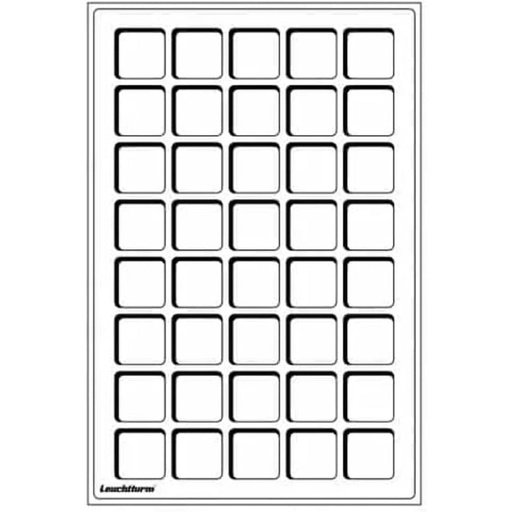 [RG2CQPI01] Leuchtturm Square-Spaced 40pc 33mm Coin Tray L 2pk