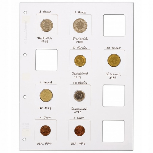 [RG2YSHO01] Leuchtturm Matrix Cardboard Coin Holder 5pk (White)