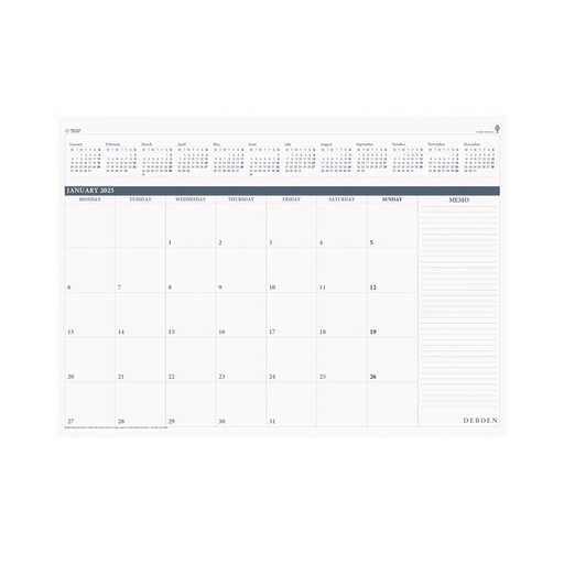 [WS6QYTG01] Debden Desk Top Month to View 2025 Planner Refill 370x530mm
