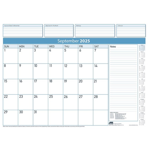 [WS6LKSV01] Sasco Deluxe MTV 2025 Desk Planner Refill (519x387mm)