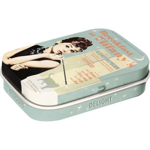 [BI1BVQV01] Blue Nostalgic-Art Audrey Hepburn Mint Box (4x6x2cm)