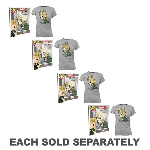 [IC1RYVY03] Thor Loki Pop! T-Shirt Womens Grey