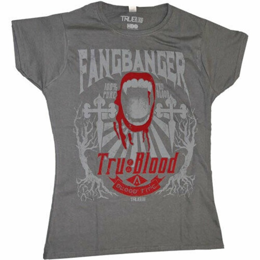 [IC1TLVW01] True Blood Fangbanger Flocked Female T-Shirt