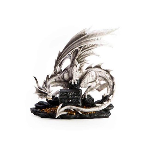 [MI1LWD01] Large White Dragon Guarding Trinket Box