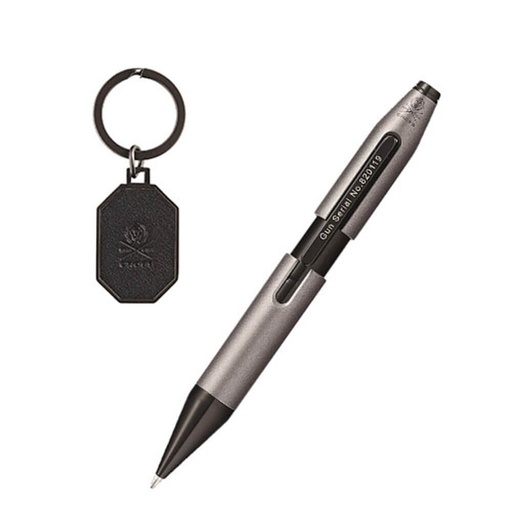 [BM1LGG01] Liberty Gunmetal Grey Rollerball Pen & Key Ring Set