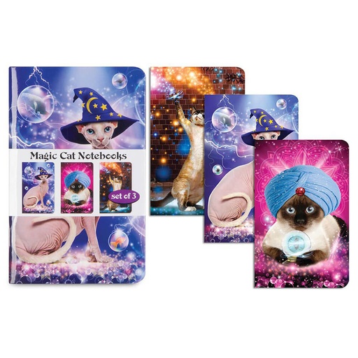 [WV2MCN01] Archie McPhee Magic Cats Notebooks (Set of 3)