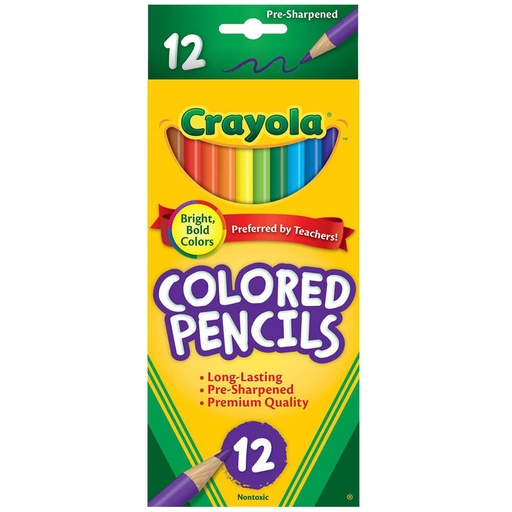 [AB1XSE01] Crayola Full Size Coloured Pencils 12pk