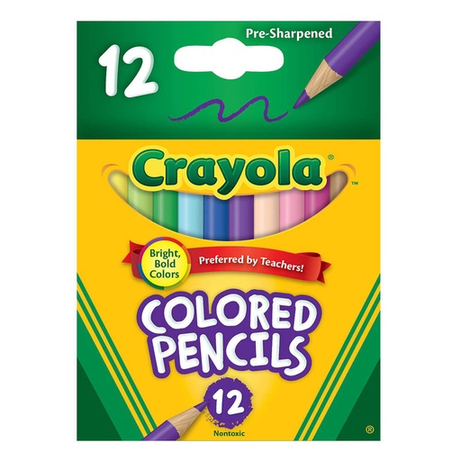 [AB1YUN01] Crayola Half Size Coloured Pencils 12pk