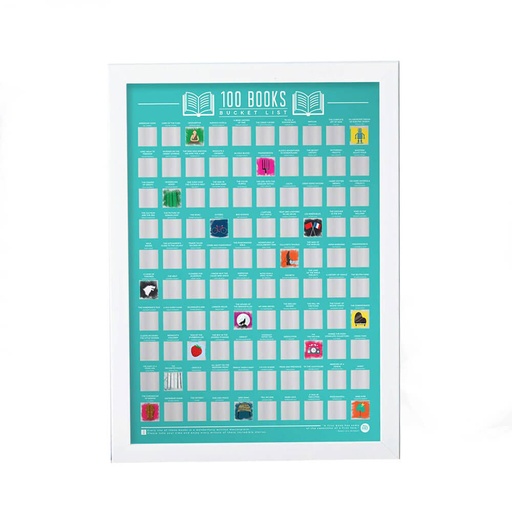 [WV3ZEW01] Bucket List Scratch Poster 100 Books
