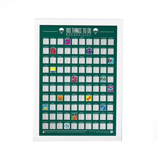 [WV3GIN01] Bucket List Scratch Poster 100 Things To Do