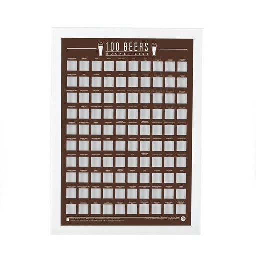 [WV3SUF01] Bucket List Scratch Poster 100 World Beers