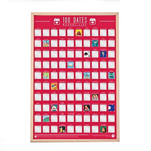 [WV3YMI01] Bucket List Scratch Poster 100 Dates to go on