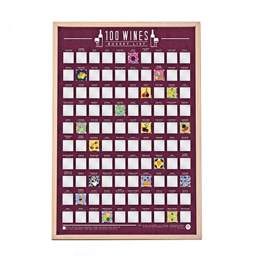 [WV3SNC01] Bucket List Scratch Poster 100 Wines